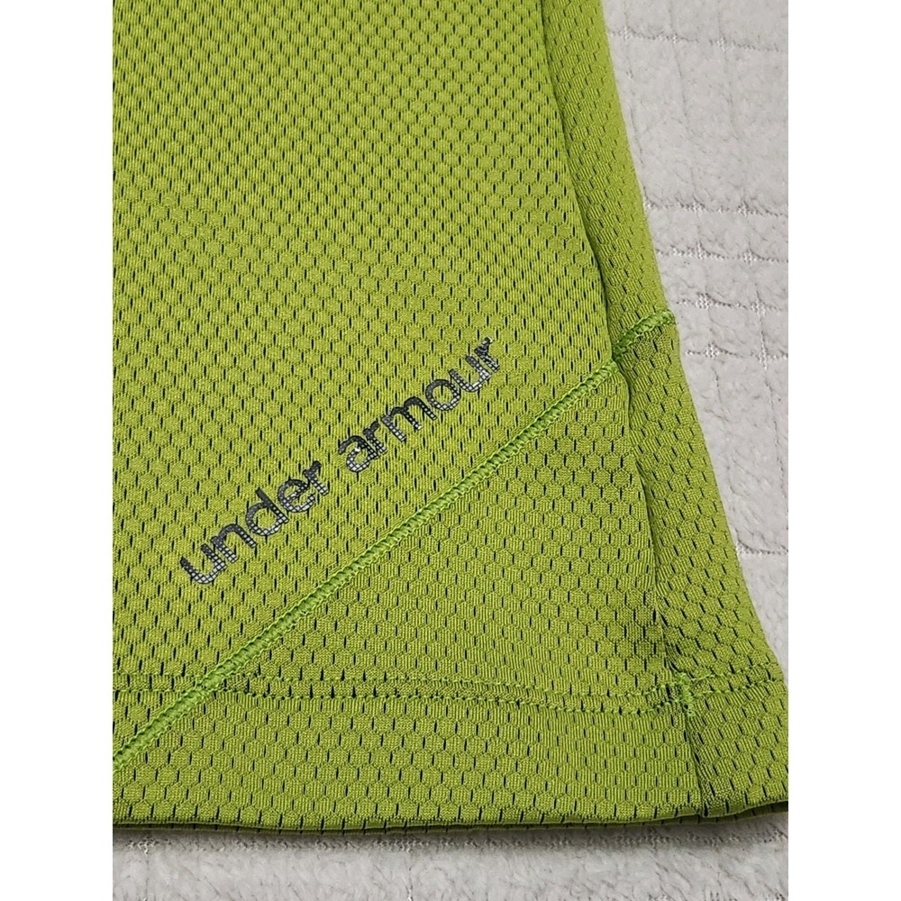 UA Fitted Coupe Ajustee Cold Gear Thumbhole LS Neon Green Thermal Women's Size L - Picture 4 of 8
